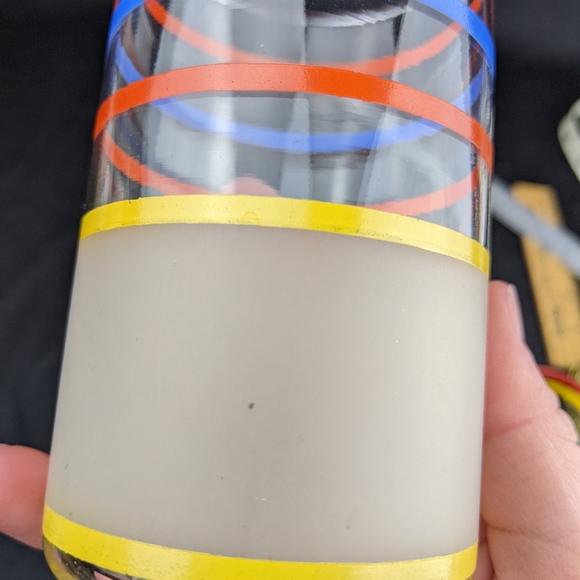 Vintage Libbey stripped & frosted mod tumbler drinking glass - Picture 5 of 5